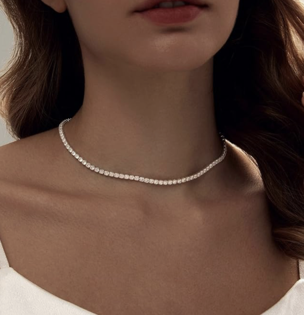 Tennis Necklace 14K Gold Plated Rhinestone Butterfly Choker Necklaces for women Dainty Zirconia Cut Faux Diamond chain 3mm